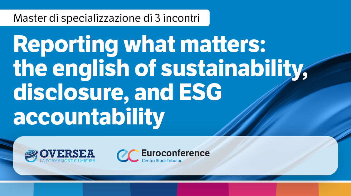 Immagine Reporting what matters: the english of sustainability, disclosure, and esg accountability | Euroconference